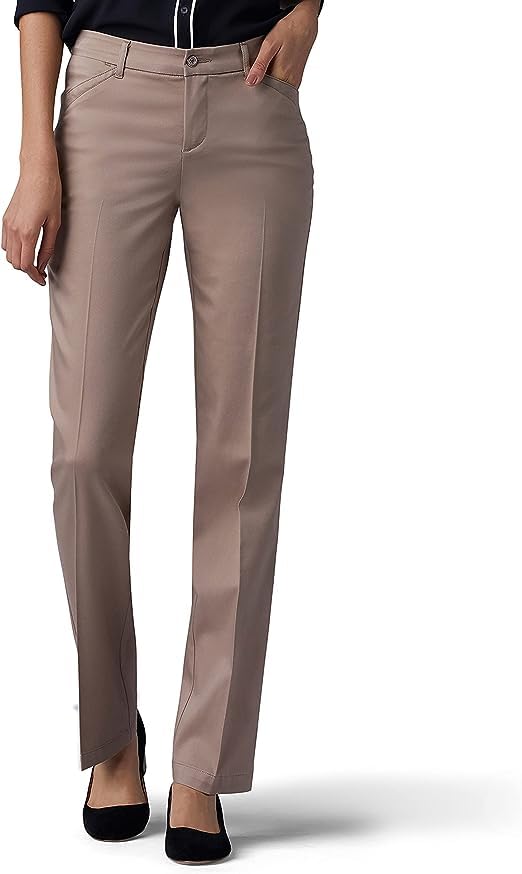Lee Women's Flex Motion Regular Fit Straight Leg Pant (Flax, 2)