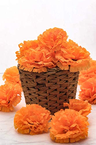 image for KRATI EXPORTS - Orange Marigold - Artificial Flower, Silk Flower Head 