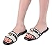 Timutopone Dressy Flat Sandals for Women Elegant Summer Comfortable Slides Sandal 2026 Trendy Fashion Square Open Toe Slip On Slippers Wide width Size 6-11 (01 Black/Beige, 9#)
