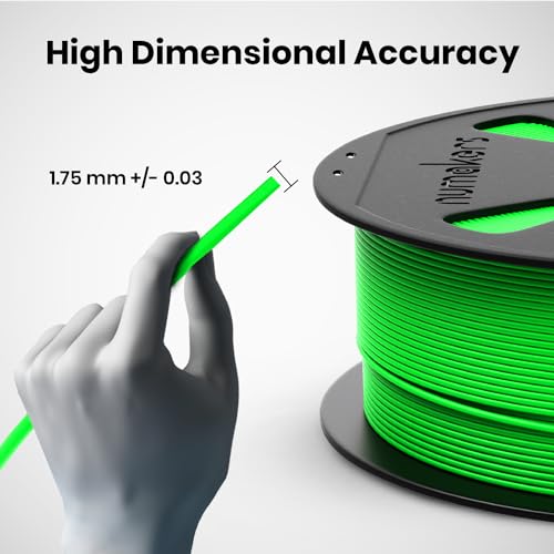 Image of NUMAKERS PLA+ 3D Printer Filament, 1.75mm, Dimensional Accuracy + /- 0.03 mm, 1 kg Spool (2.2 lbs), Compatible with Most FDM Printers (Fluorescent Green)