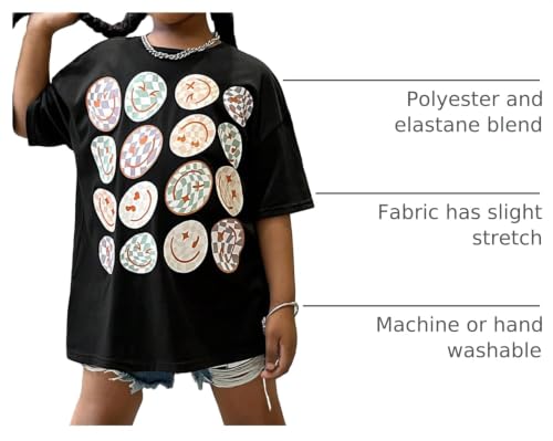 Image of Floerns Girl's Cartoon Graphic Print Half Sleeve Crewneck Casual Tee Shirt
