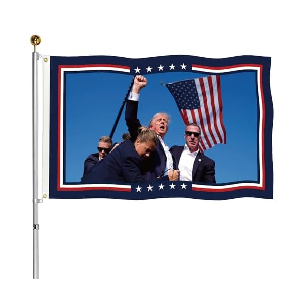 3 Ply Trump Flag Super Tough Ultra-Thick Double Sided 3×5 Outdoor Flags, Long Lasting, Fade Resistant 300D Polyester Pongee Flag Signs for Yard