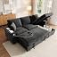 Grey- L-shaped Sofa With Two Storage Armrests