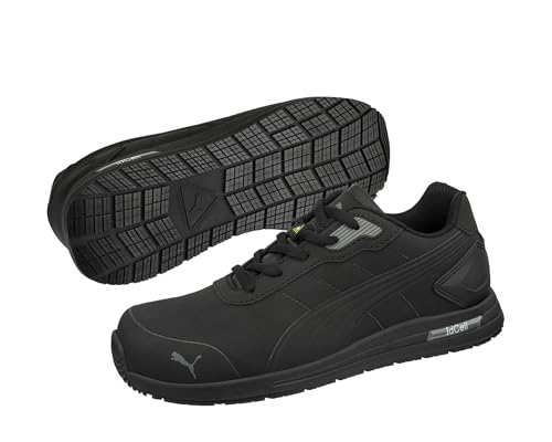 PUMA Safety Bounce Low S3S FO SR - Größe 43 - Damen & Herren S3 Sicherheitsschuh - rutschfeste Arbeitsschuhe mit Fiberglaskappe - Arbeitsschuh in Schwarz – Bild 7