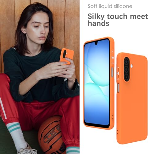 Image of YATWIN Silicone Case for Samsung Galaxy A17 4g /5g, Soft-Touch, Shockproof, DustProof, Antiskid Phone Cover for Samsung Galaxy A17 4g /5g - Orange