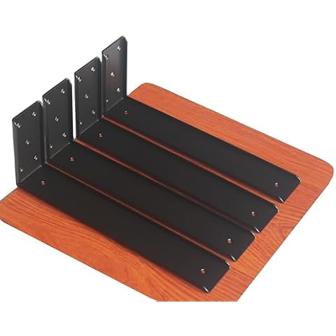4 Pack L18 x H 6" Countertop Support Brackets, Heavy Duty Countertop Hidden Bracket L Shelf Bracket Metal Corbels for Countertops Floating Shelf Brackets Cover