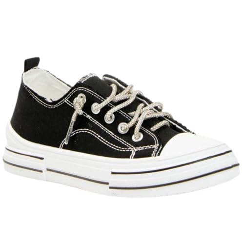 Very G Womens Aman Lace Up Canvas Sneaker