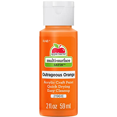 Image of Apple Barrel Multi Surface Acrylic Paint, 2 oz, Outrageous Orange 2 Fl Oz