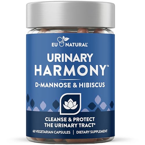 Eu Natural Urinary Harmony D-Mannose Supplement - Urinary Tract Health for Women - Fast-Acting Urinary Cleanse & Flush with Clinical-Strength D-Mannose & Hibiscus - 60 Capsules