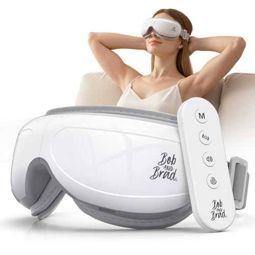 Bob and Brad Eye Massager for Migraines with Remote, Heat, Compression, Music, EyeOasis 2 Plus Heated Eye Massage Mask, Eye Care Device for Dry Eyes R