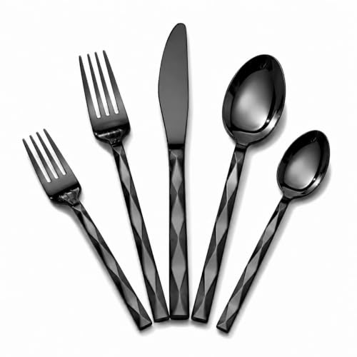 GPY 40-Piece Black Silverware Set, Flatware Set for 8 Modern Cutlery Set - image 1