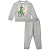 Wicked Big Girls Fleece Drop Shoulder Pullover Sweatshirt and Jogger Pants Outfit Set Gray 10-12