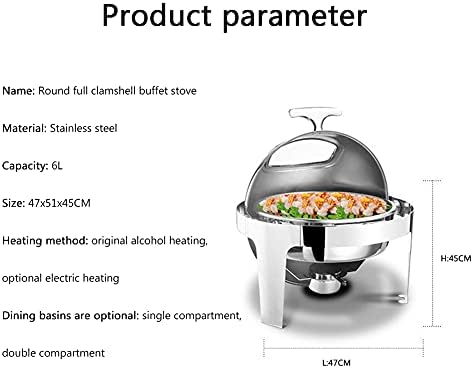 Calentador Buffet Eléctrico Redondo 6L con Tapa de Vidrio miniatura 8