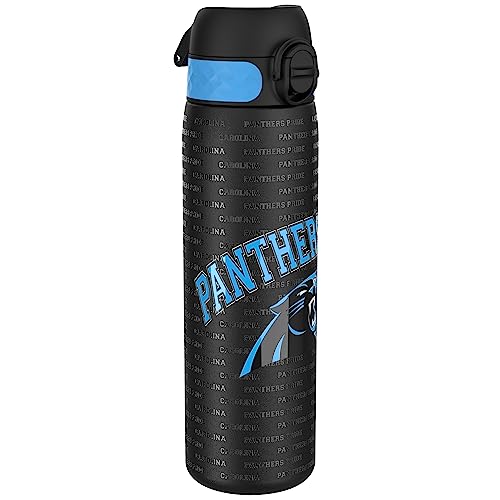 Ion8 NFL Carolina Panthers Lightweight Steel Water Bottle, 600 ml/20 oz, Non-Insulated, Leak Proof, Easy to Open, Secure Lock