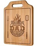 AceThrills Father Day Gift for Dad Gift for Dad from Daughter Son Wife, Birthday Gift for Dads Gifts Who Wants Nothing - Engraved Bamboo Cutting Board 13.78"L x 9.84"W x 0.4"Th