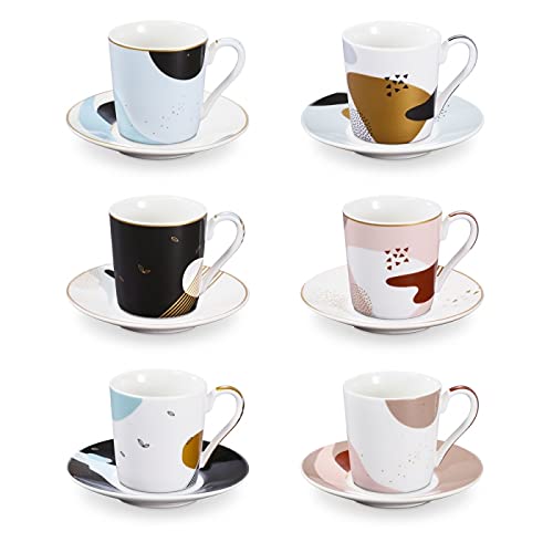 TescomamyCOFFEE Mug with Saucer, 6 Pieces, Moon