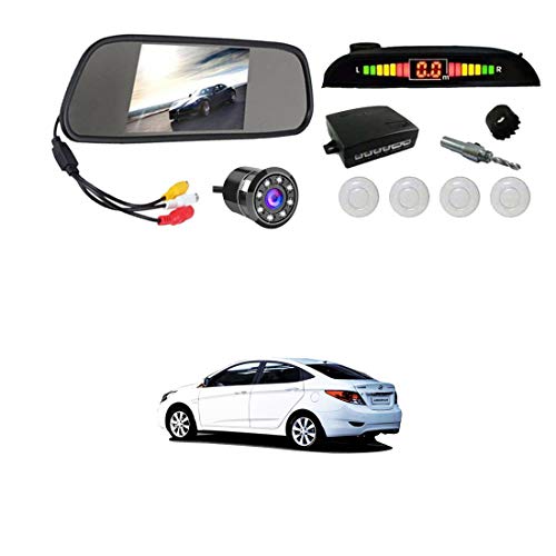 AYW (ALL YOU WANT) Car Rear View Camera with White Sensor and Screen of Fluidic Verna