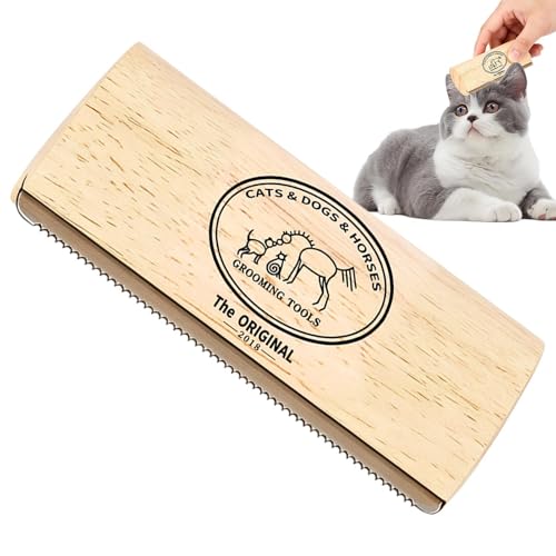 Katzenhaarentferner – 5 x 2,56 Zoll Holzbürste zum Entfernen der Unterwolle, Hundehaarentferner | Für zu Hause, Wohnung, kurze, mittellange Haare, Haustiere, Kätzchen, Welpen, Fellpflegekamm, Enthaaru
