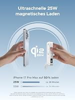 UGREEN MagFlow 10000mAh Qi2 25W Powerbank Magsafe mit USB-C 30W, (Weiß) – Ansicht 2