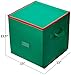 Handy Laundry, Christmas Ornament Storage, Stores up to 64 Holiday Ornament, Adjustable Dividers, Zippered Top, Two Handles Attractive Storage Box Keeps Decorations Clean & Dry for Next Season, Green