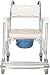 Produktbild Toilettenstuhl Aluminium Duschstuhl KopfendeCommode mit Casters & Gepolsterte Sitzroll Transport Stuhl Abschließbare Rollstuhl Bedside WC-Sitz for Handicap Patienten und Senioren