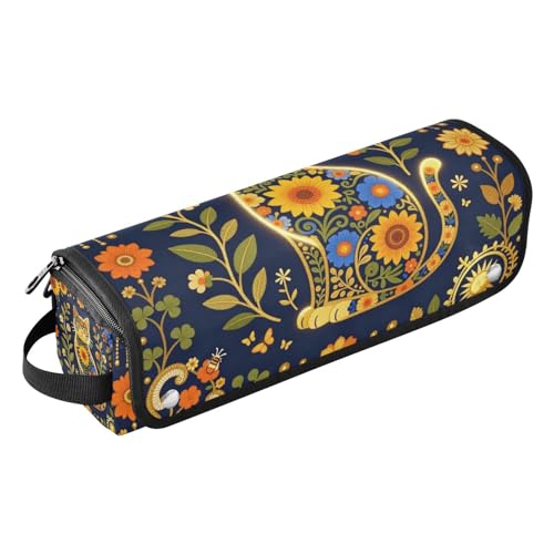Bolsa de viaje y tapete resistente al calor para herramientas de cabello, organizador para plancha de pelo, rizador y secador, diseño con flores miniatura 1