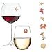 Beach Wine Charms Magnetic Glass Markers Set of 6 Tropical Summer Charms by Simply Charmed