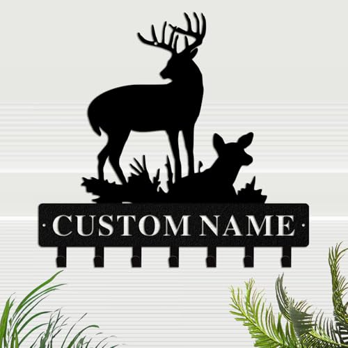 Quanqiuyi Customizable Wall Mounted Key Holder – Decorative Key Rack Organizer for Wall, Personalized Metal Key Hanger for Wall, Key Hooks with Advanced Laser Cutting Technology (Style 6)