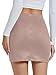 Rooscier Women's Faux Suede Ruched Wrap Bodycon High Waist Zipper Back Mini Skirts Dark Beige X-Small