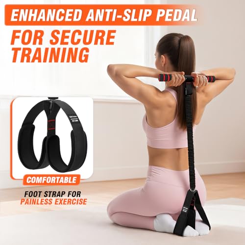 Image of Pedal Resistance Bands with Handles, Upgrade Women Exercise Bands for Full Body Training, Core, ABS, Legs, Glutes, Arms, Pilates, Physical Therapy, Strength, Sit Up Equipment for Home Workout
