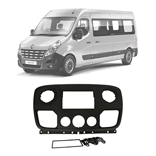 Moldura Fiamon 2Din chinês e japonês Renault Master 14  - Preta fosca