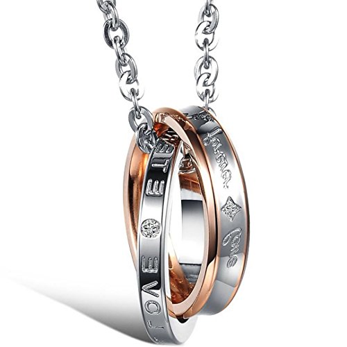 Flongo Collana Amante Regalo per Donna Anelli