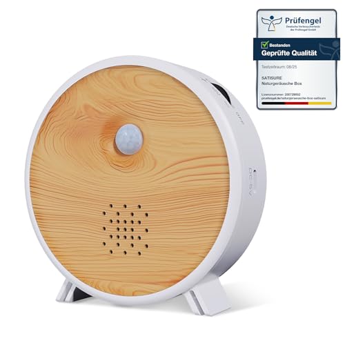 Satisure Scatola con sensore di movimento, timer da parete, canto degli uccelli e foresta, 9 canto degli uccelli, sussurro, rumore marino per WC Satisure Scatola con sensore di movimento, timer da parete, canto degli uccelli e foresta, 9 canto degli uccelli, sussurro, rumore marino per WC