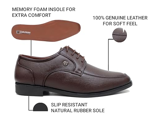 Image of CARLOMAN Genuine Leather Formal Shoes for Men