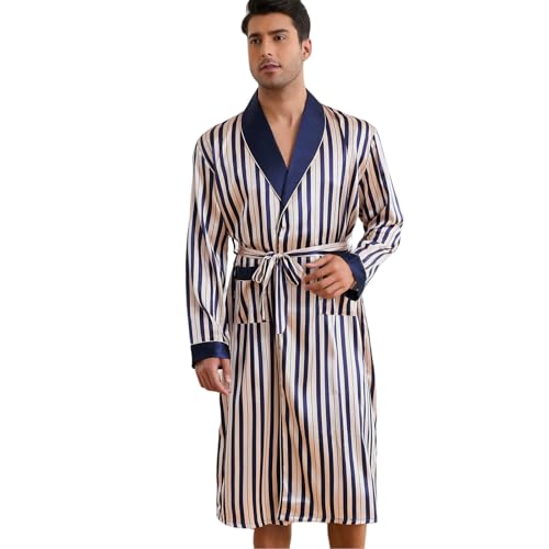 Men's Satin Long Robe, Silk Kimono Bathrobe, Lightweight And Soft Nightgown, Silk Pajamas
