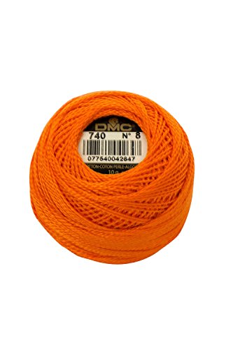 Hilo de Algodón Perlado Tamaño 8 87yd-Tangerine miniatura 1