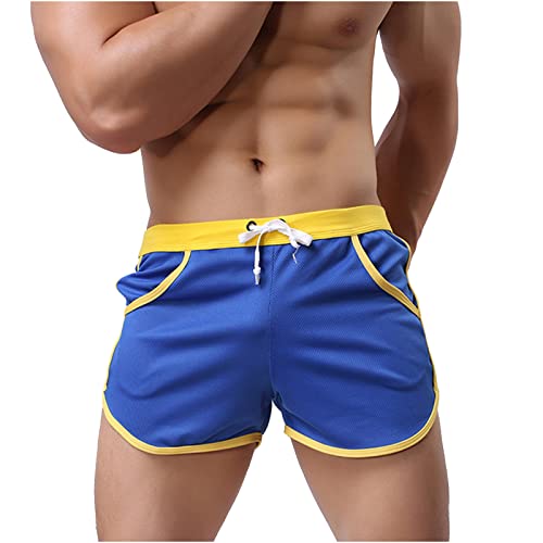 Men's Swim Solid Trunks Classic Drawstring Swim Shorts Funny Swimwear Holiday Beach Bathing Suits Trendy Sport Shorts