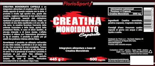 Creatina Capsule - 500 Cps Da 750Mg - Creatina Monoidrato 125 Dosi Da 3000Mg Integratore Alimentare Per Sportivi Per Favorire L'aumento Della Potenza Muscolare E Della Forza. - 2