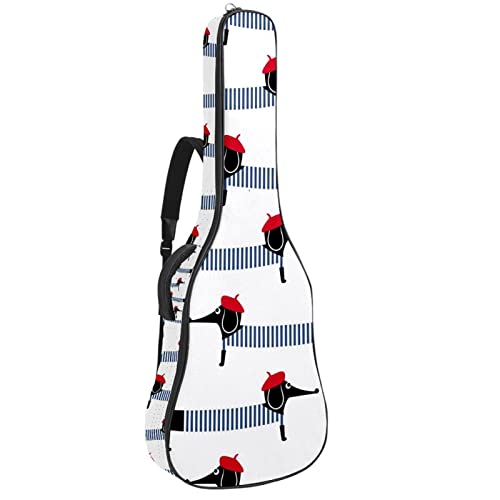 Housse guitare acoustique imperméable au motif boisé chic pour musiciens passionnés