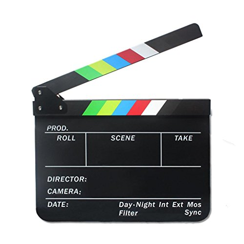 Clap de fin noir à bandes colorées pour créer vos vidéos YouTube à la maison