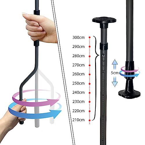 VOUNOT Klemmmarkise Balkon mit Handkurbel, höhenverstellbar Balkonmarkise ohne Bohren, UV-beständig, Wasserdicht & Sonnenschutz, 200 cm breit, Grau