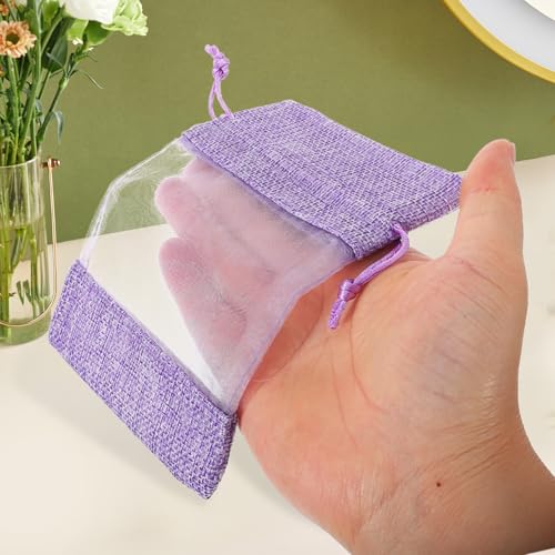 Bolsas de saco vacías de lavanda con cordón, 10 pcs miniatura 4