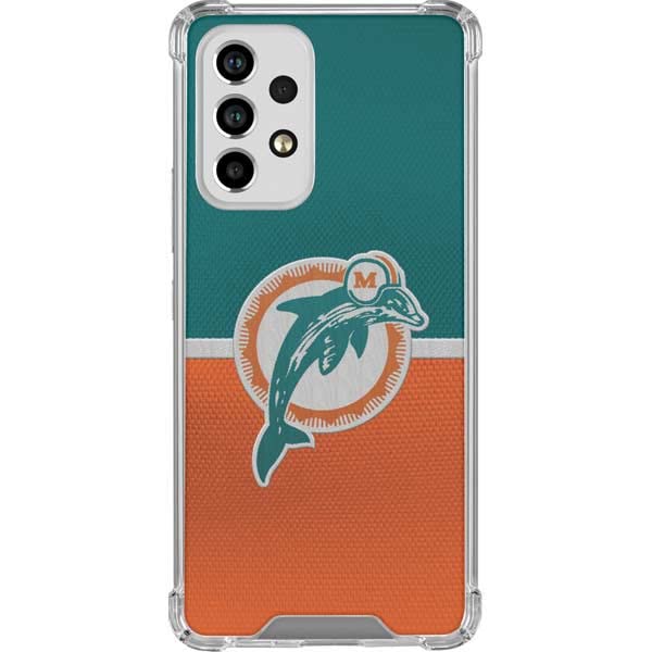 Skinit Clear Phone Case Compatible with Galaxy A53 5G - Officially Licensed NFL Miami Dolphins Vintage Design
