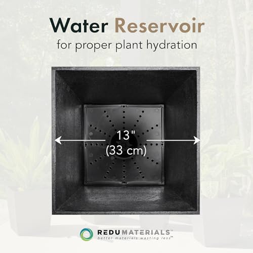 Tierra Verde 2-Pack Indoor & Outdoor Self-Watering Square Planters, Large, Sonata, Black - Planter Containers for Plants and Flowers - Gardening and Landscaping Accessories by Tierra Verde - Used condition - Image 6