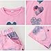 Voxikodex Size 9 10 Years Girls Clothes 2 Piece Short Sleeve Tee Tops & Short Set Fashion Kids Girls Summer Vacation Outfits Set Pink(9-10Y)