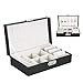 Produktbild Schmuckschatulle, Elegantes einfarbig Kunstleder und weiches Innenfutter Anti-Scratch mit abschließbarem, Schmuckschatulle Lagerung Make-up Schmuck Organizer für Frauen Mädchen(Schwarz)
