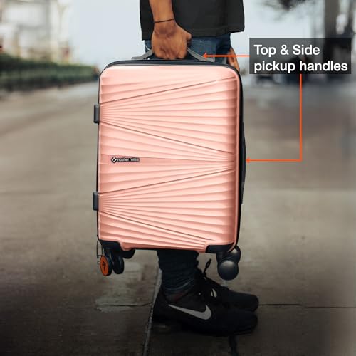 Image of Nasher Miles Mumbai Hard-Sided Polypropylene Cabin Luggage 20 inch | 55cm | 8 Wheels Small Trolley Bag for Travel | Suitcase (Peach)