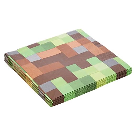 Amscan International TNT-Servilletas de almuerzo pixeladas de 2 capas de 33 cm-16 piezas, multicolor (511778.0)