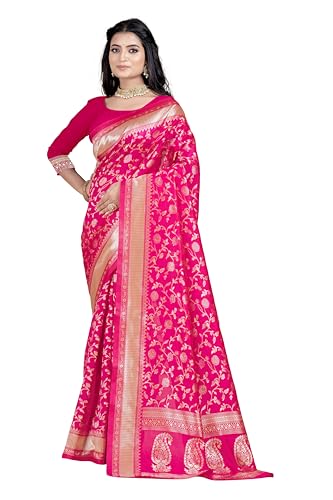 Image of Women's Banarasi Saree Pure Kanjivaram Silk Saree Soft Party Saree collections With Blouse Piece for Wedding saree