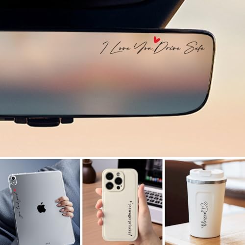 Image of 10pcs Car Stickers, Cars Decals I Love You Drive Safe Mirror Sticker Trust in God Rearview Mirror Decals Car Window Vinyl Decal Various Style Makeup Rear View Mirror Sticker Set Fits Most Vehicles